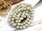 *20* 8mm Gold Washed Etched Alabaster Fire Polished Round Beads